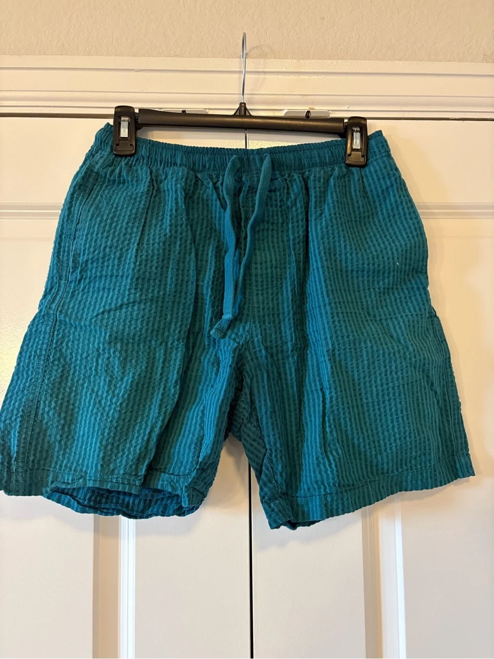 Forever 21 Men's Teal Textured Drawstring Shorts